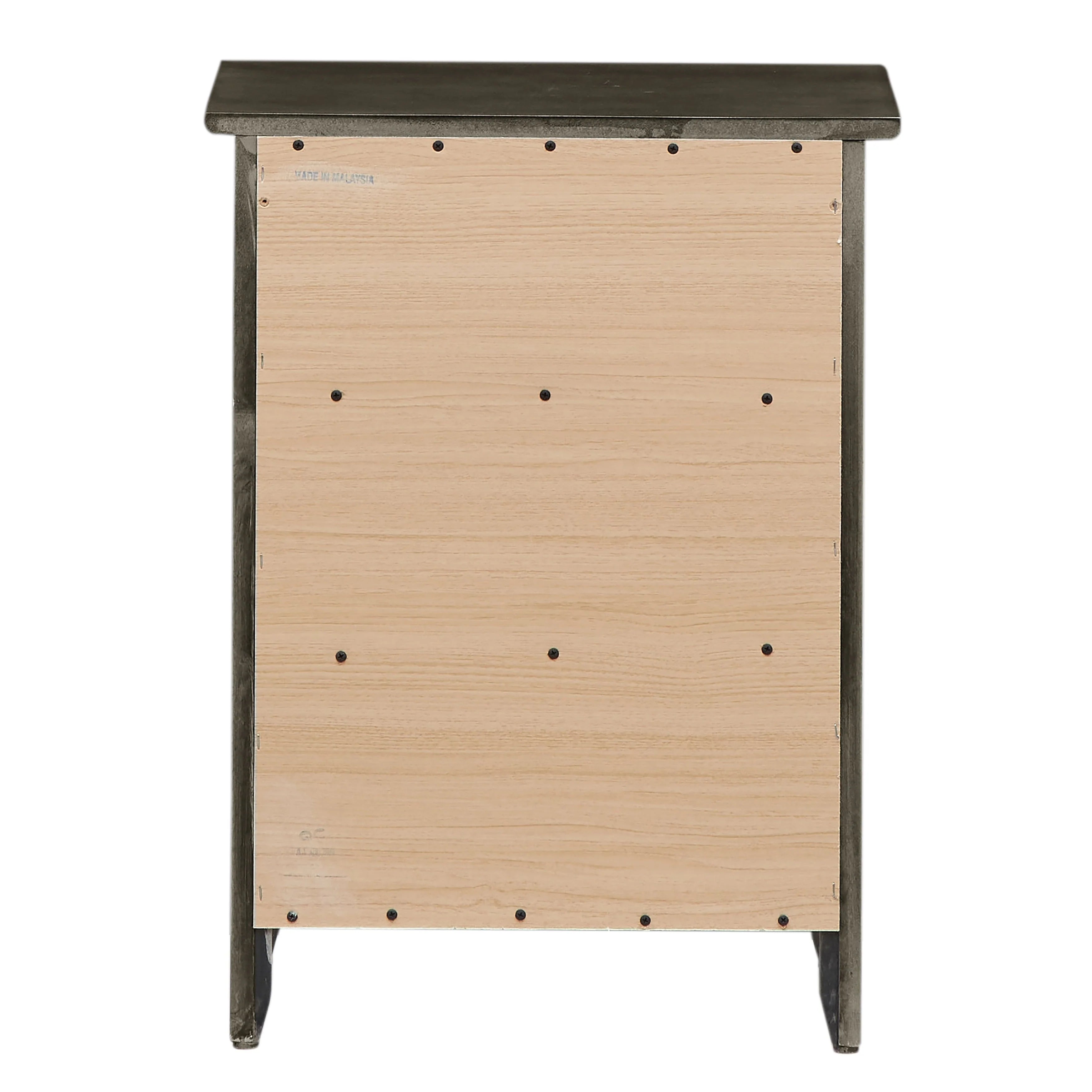 Table de chevet transitionnelle en bois à 3 tiroirs Daniel