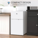 HOMCOM Mini Réfrigérateur Double Porte avec Congélateur, Réfrigérateur Compact de 90L avec Étagère Réglable, Thermostat Réglable