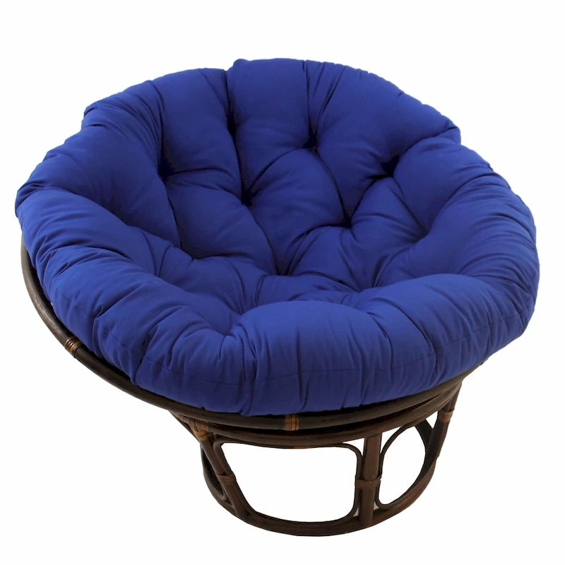 Fauteuil Papasan en rotin Bali de 42 pouces avec coussin en sergé