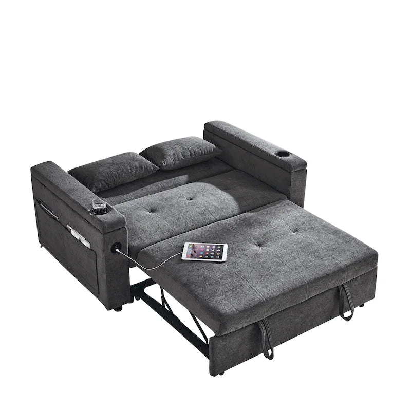 Canapé convertible 54 pouces avec deux places inclinables