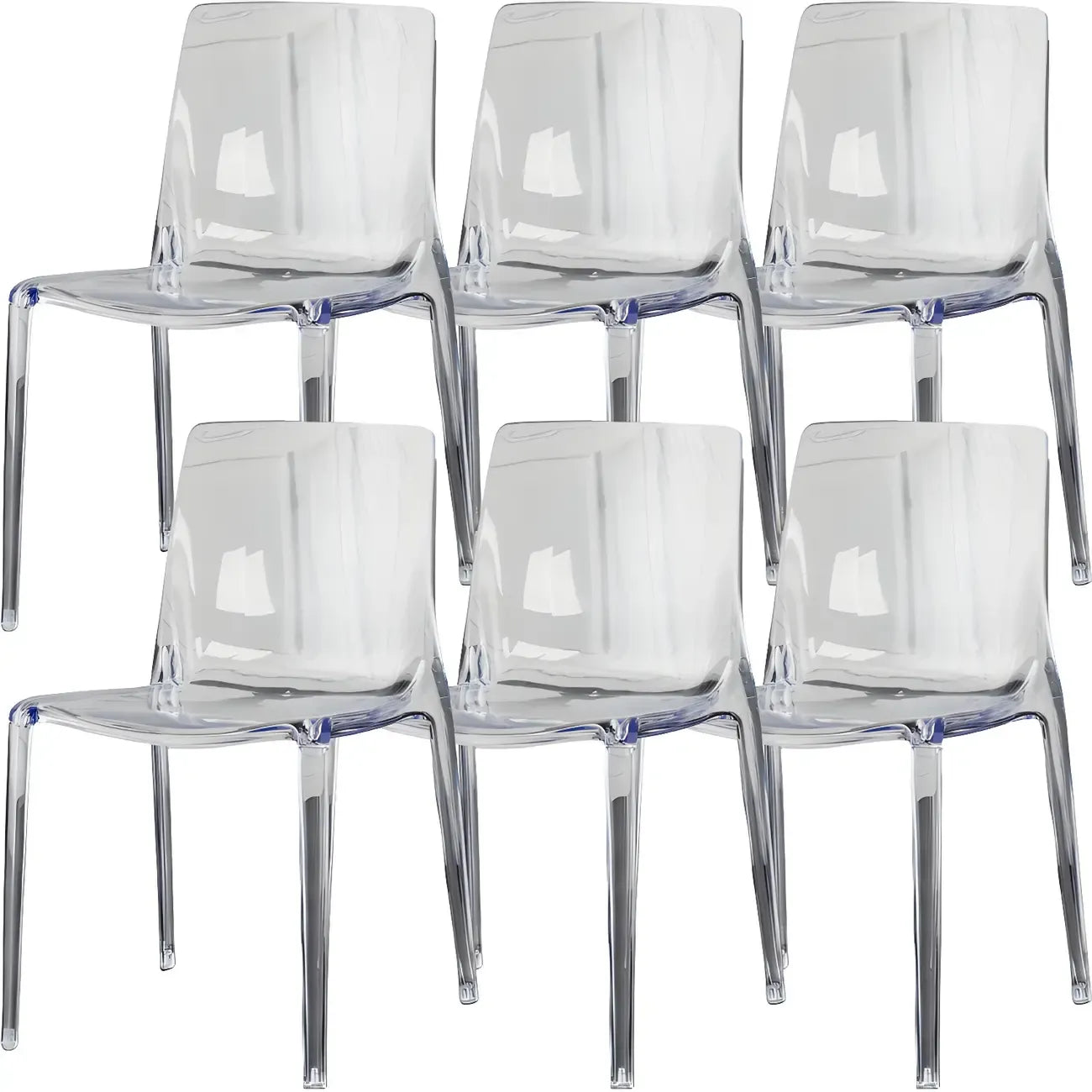 Chaise de salle à manger en acrylique ambré sans accoudoirs et à dossier bas