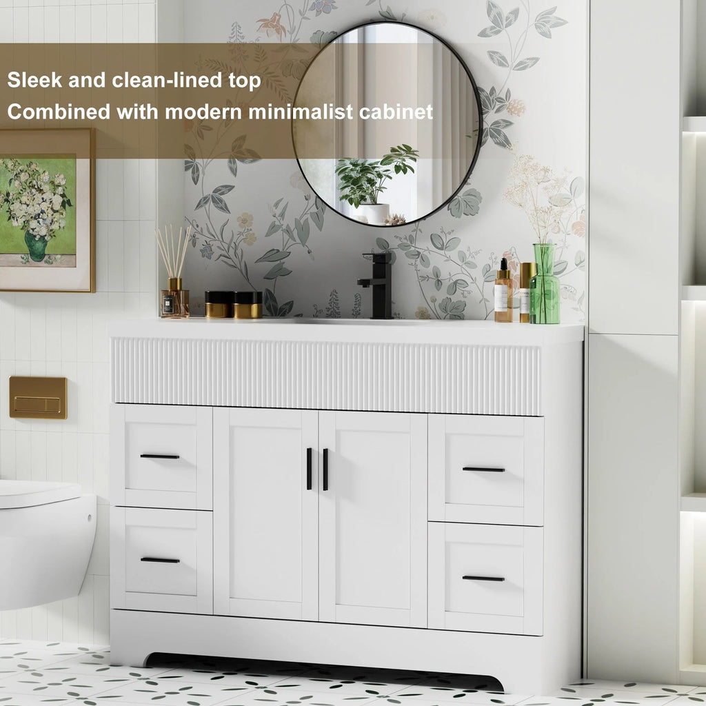 Meuble-lavabo Wavy Line 30/36/48 avec évier et robinet