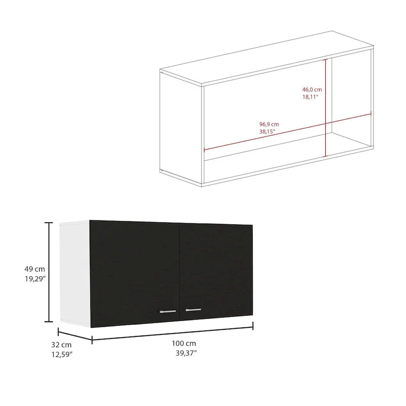 TUHOME Napoles Meuble Haut Mural Double Porte - N/A