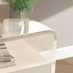 Table de chevet avec tiroirs en acrylique transparent