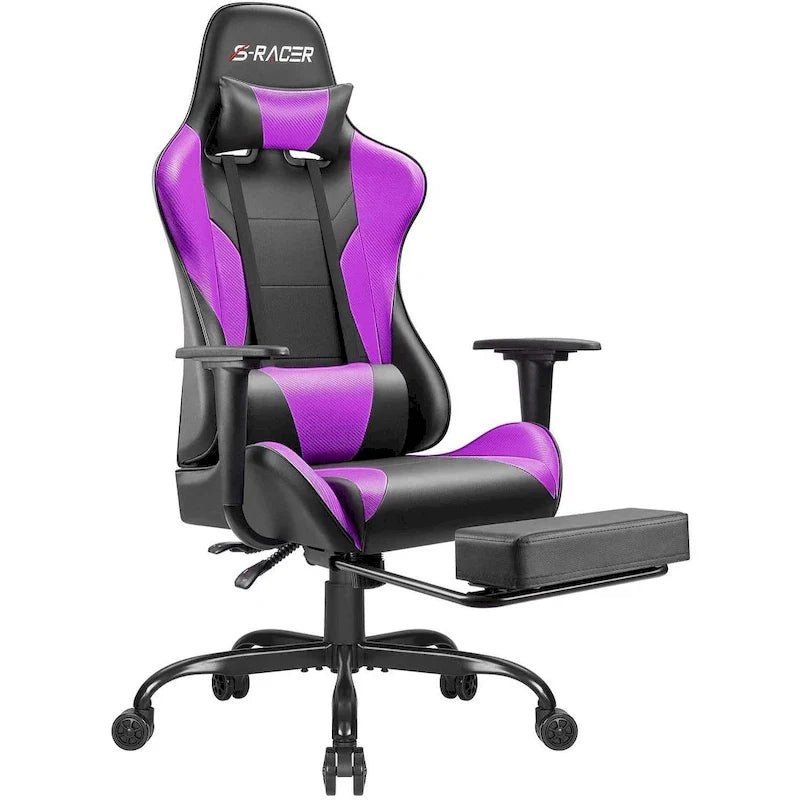 Chaise de jeu avec repose-pieds - Chaise de bureau ergonomique