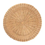 Table d'appoint Avalon Scallop en rotin naturel - Table en osier tressée à la main avec base à jupe, style côtier pour salon ou couloir