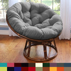 Fauteuil Papasan en rotin Bali de 42 pouces avec coussin en sergé