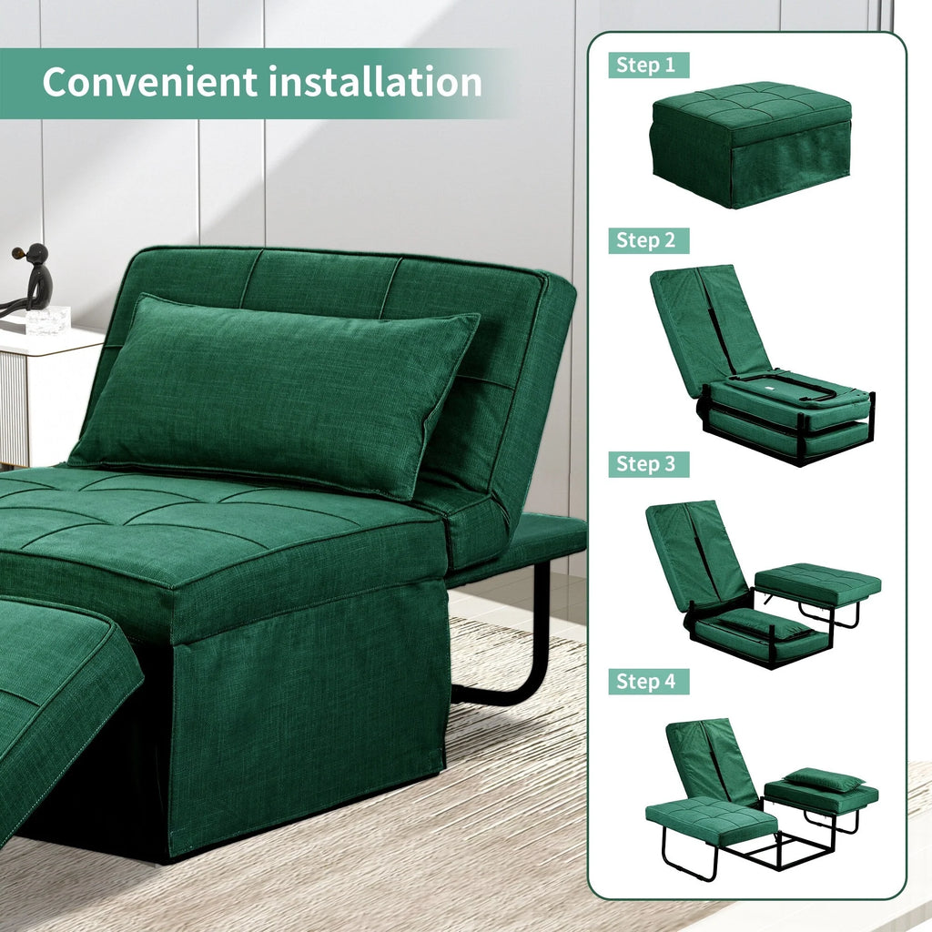 Canapé Convertible Lit Canapé Fauteuil Ottoman Pliant Fauteuils Inclinables pour Salon