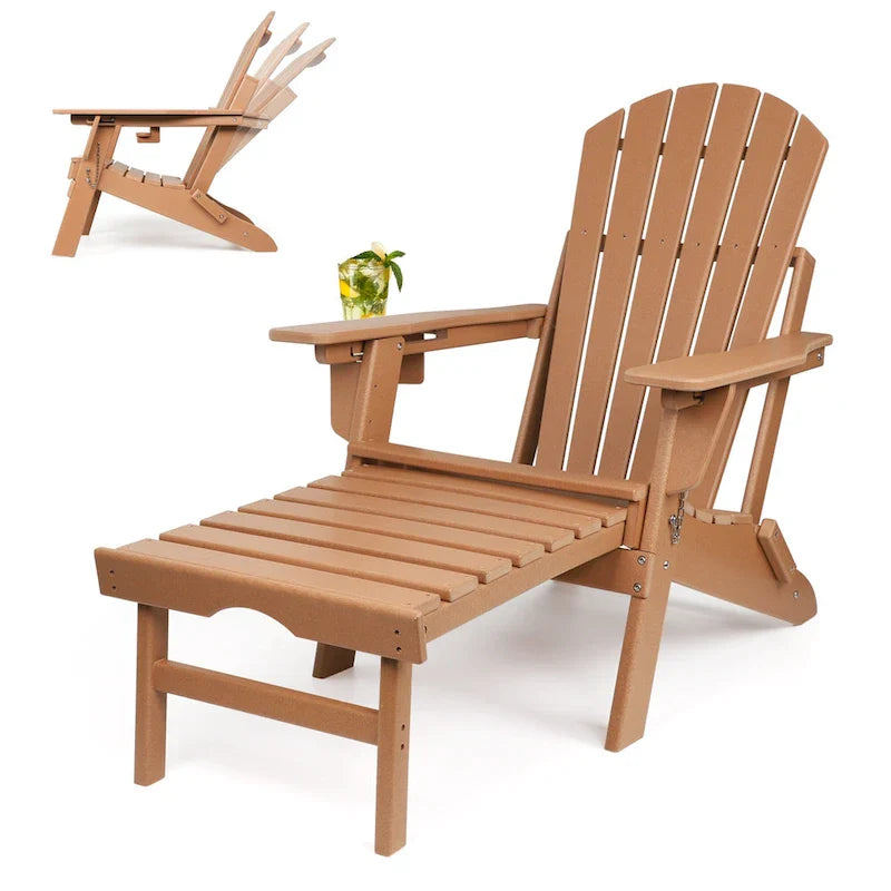 Chaise Adirondack pliante et réglable Vrakae avec repose-pieds