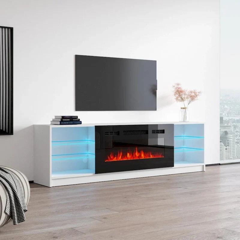 Meuble TV électrique Strick & Bolton Amsden avec cheminée