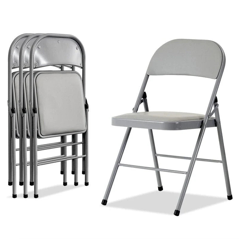 Chaises pliantes élégantes en fer et PVC pour conventions et expositions Blanches