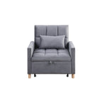 Chaise longue convertible 3-en-1 en lit, noir