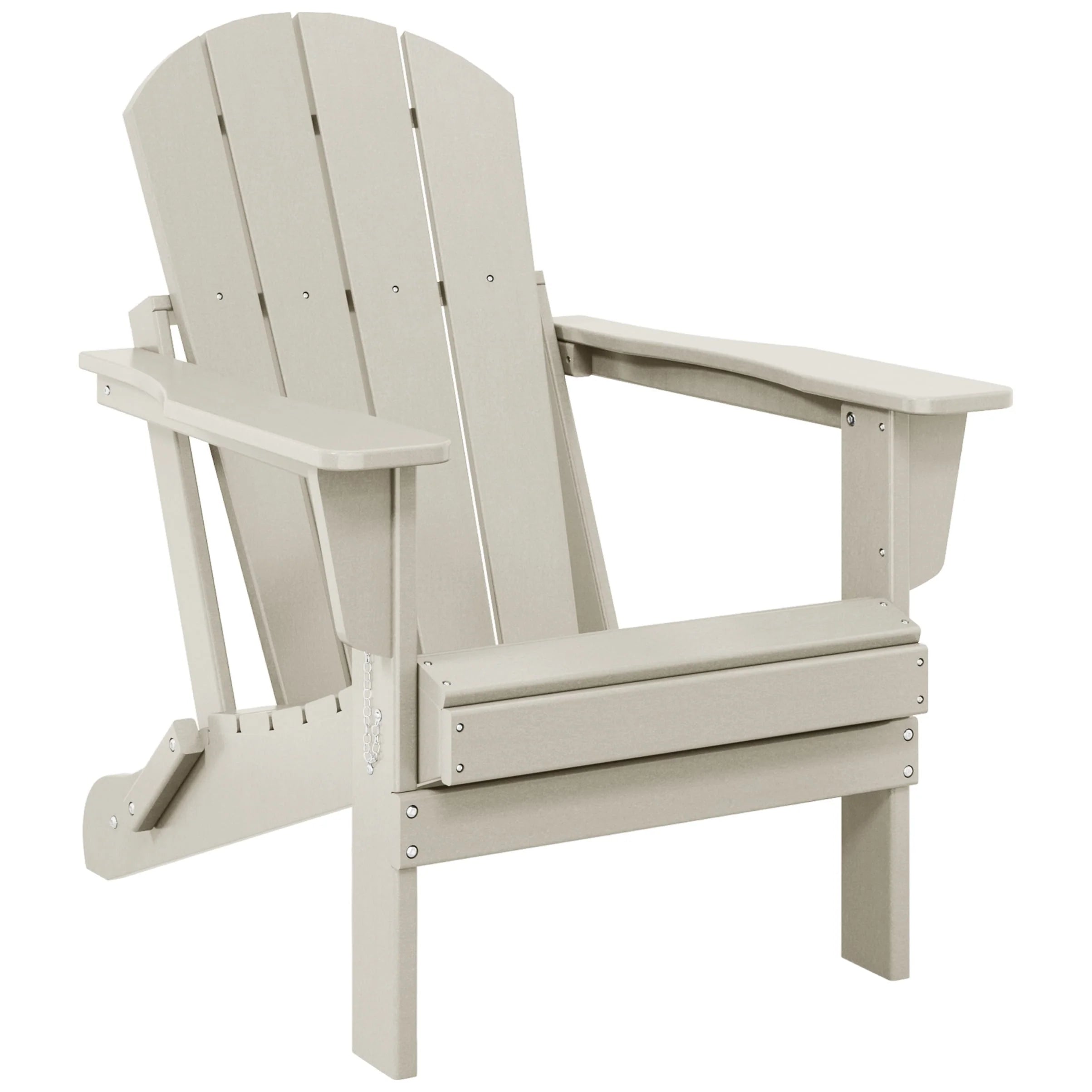 Chaise Adirondack pliante de patio d'extérieur tout temps résistante à la décoloration Polytrends Laguna