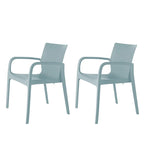 Chaise de salle à manger empilable avec accoudoirs Alissa, en résine, tout temps, lot de 2