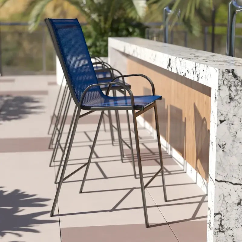 Lot de 4 tabourets de bar d'extérieur en matériau Flex Comfort – Tabouret de terrasse