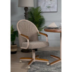 Chaise à roulettes pivotante et inclinable avec coussin pour repas décontractés