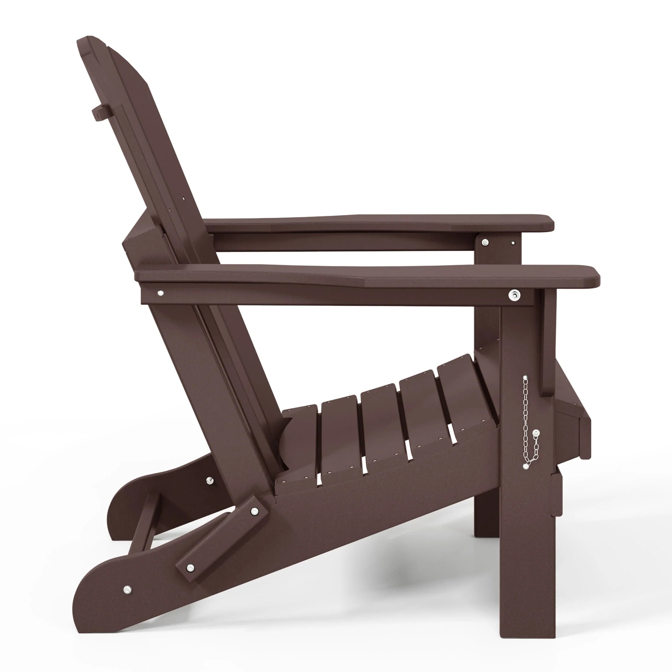 Chaise Adirondack pliante de patio d'extérieur tout temps résistante à la décoloration Polytrends Laguna
