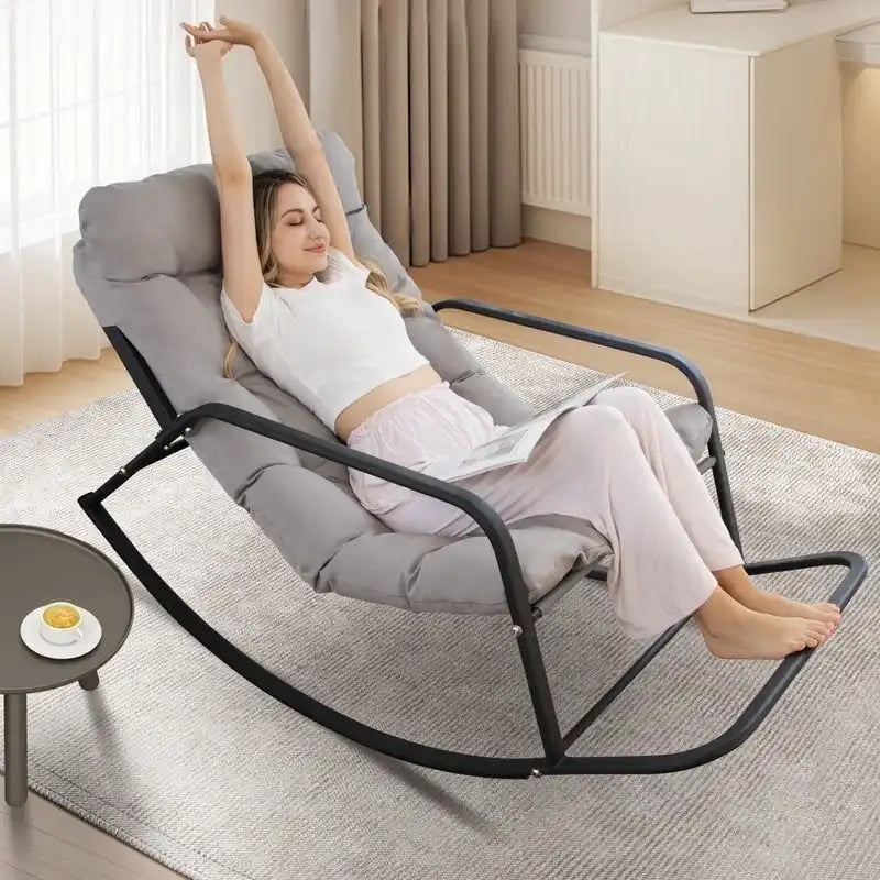 Fauteuil berçant surdimensionné, transat d'extérieur très large de 204 kg avec coussins résistants à l'eau