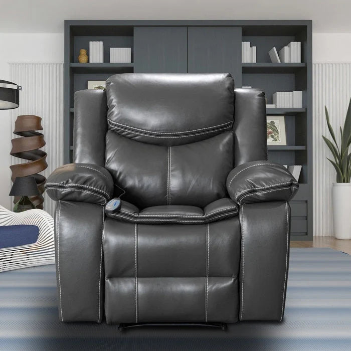 Fauteuil inclinable en cuir, large, durable, avec massage et chauffage