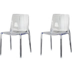 Chaise de salle à manger en acrylique ambré sans accoudoirs et à dossier bas