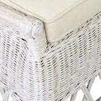 Chaise d'appoint de salle à manger en rotin naturel avec coussin, par East at Main