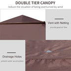 Outsunny Tonnelle Pop Up 3,6 x 3,6 m, Tente Pliante Instantanée avec Murs Latéraux en Maille Filet, Hauteur Réglable sur 3 Niveaux