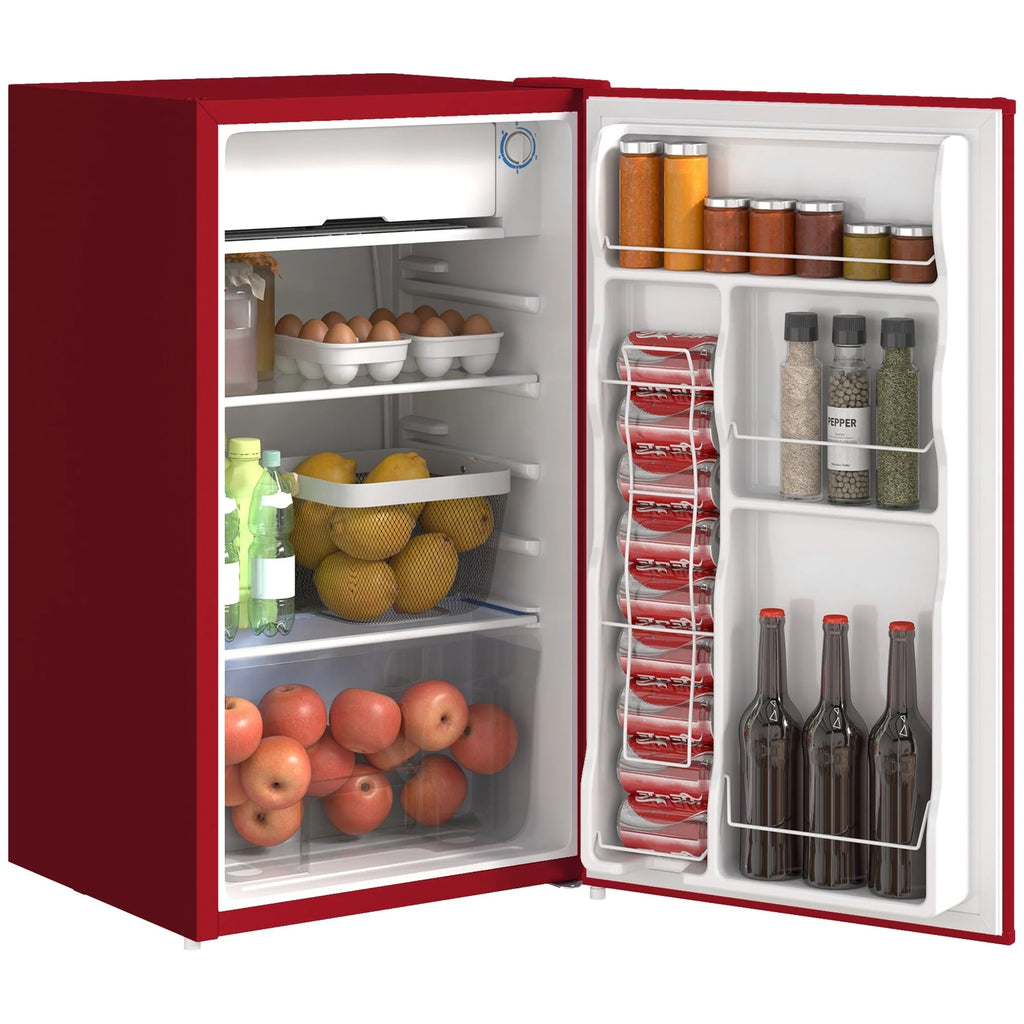 HOMCOM Mini-réfrigérateur avec congélateur 90 L, petit réfrigérateur avec thermostat réglable pour chambre