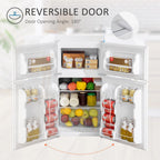HOMCOM Mini Réfrigérateur Double Porte avec Congélateur, Réfrigérateur Compact de 90L avec Étagère Réglable, Thermostat Réglable