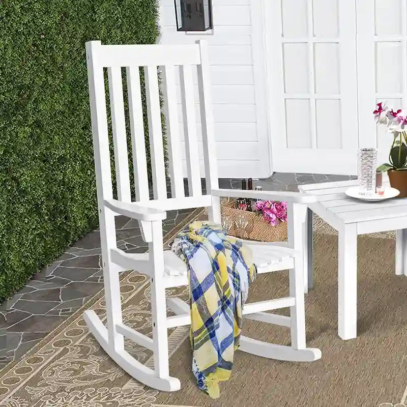Chaise Berçante Cadre en Bois Massif Balancelle de Porche Intérieur Extérieur