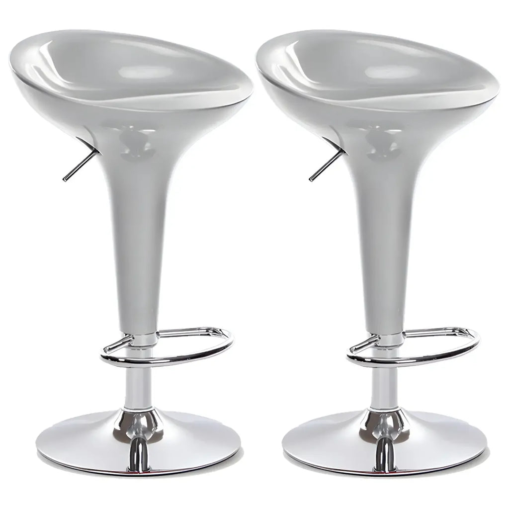 Tabouret de bar pivotant en plastique chromé, réglable en hauteur