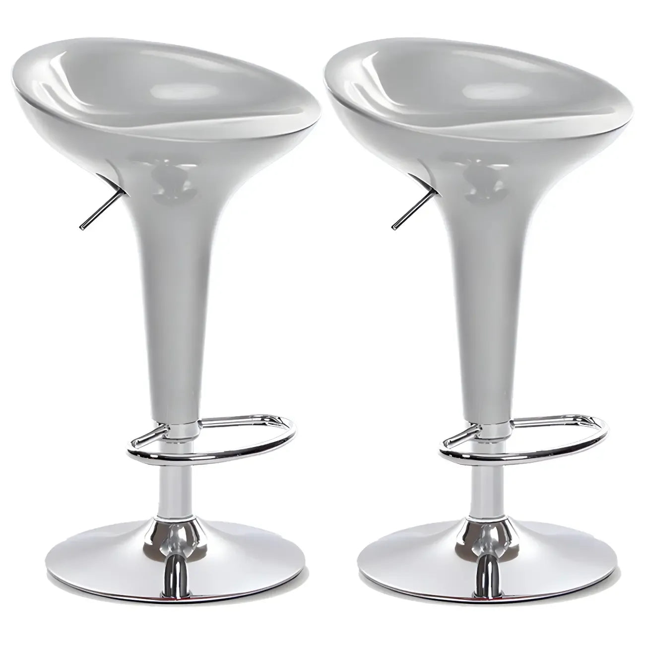 Tabouret de bar pivotant en plastique chromé, réglable en hauteur