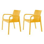 Chaise de salle à manger empilable avec accoudoirs Alissa, en résine, tout temps, lot de 2