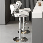 Tabouret de bar pivotant réglable en cuir rembourré