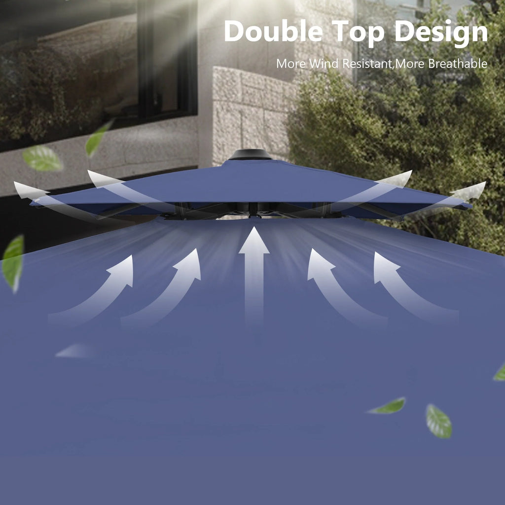 MAISON ARTS Parasol déporté hydraulique automatique 3,6 m Mât en aluminium Rotation à 360 degrés