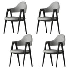 Chaise de salle à manger en cuir moderne avec dossier incurvé et ouvert