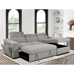 Canapé d'angle convertible Roomfitters 103 avec méridienne de rangement, appuie-tête réglables, en forme de L