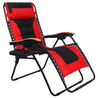 Fauteuil de relaxation zéro gravité XL surdimensionné et rembourré, avec accoudoirs plus larges, inclinable et porte-gobelet - N/A