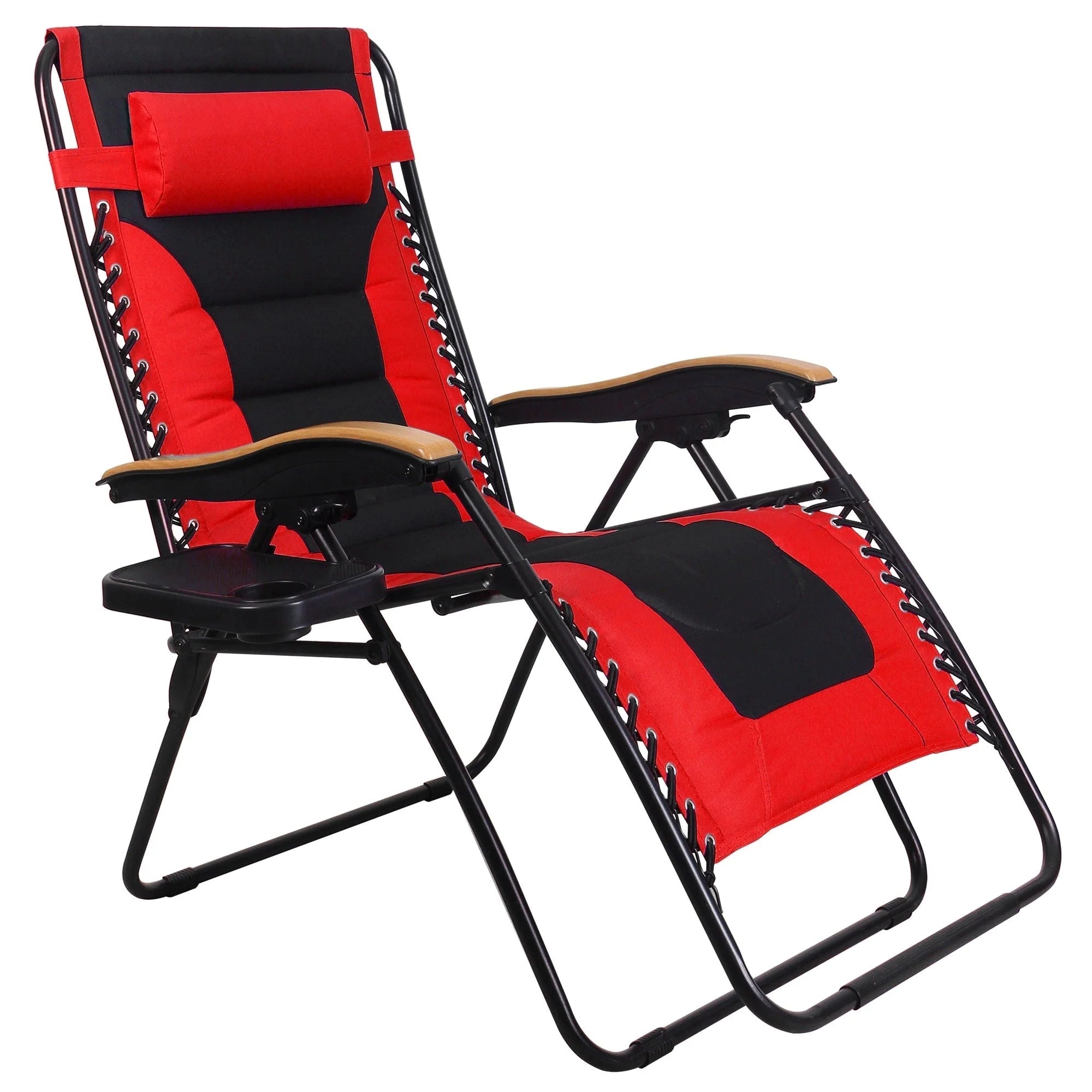 Fauteuil de relaxation zéro gravité XL surdimensionné et rembourré, avec accoudoirs plus larges, inclinable et porte-gobelet - N/A