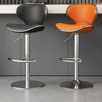 Tabouret de bar pivotant réglable en cuir rembourré