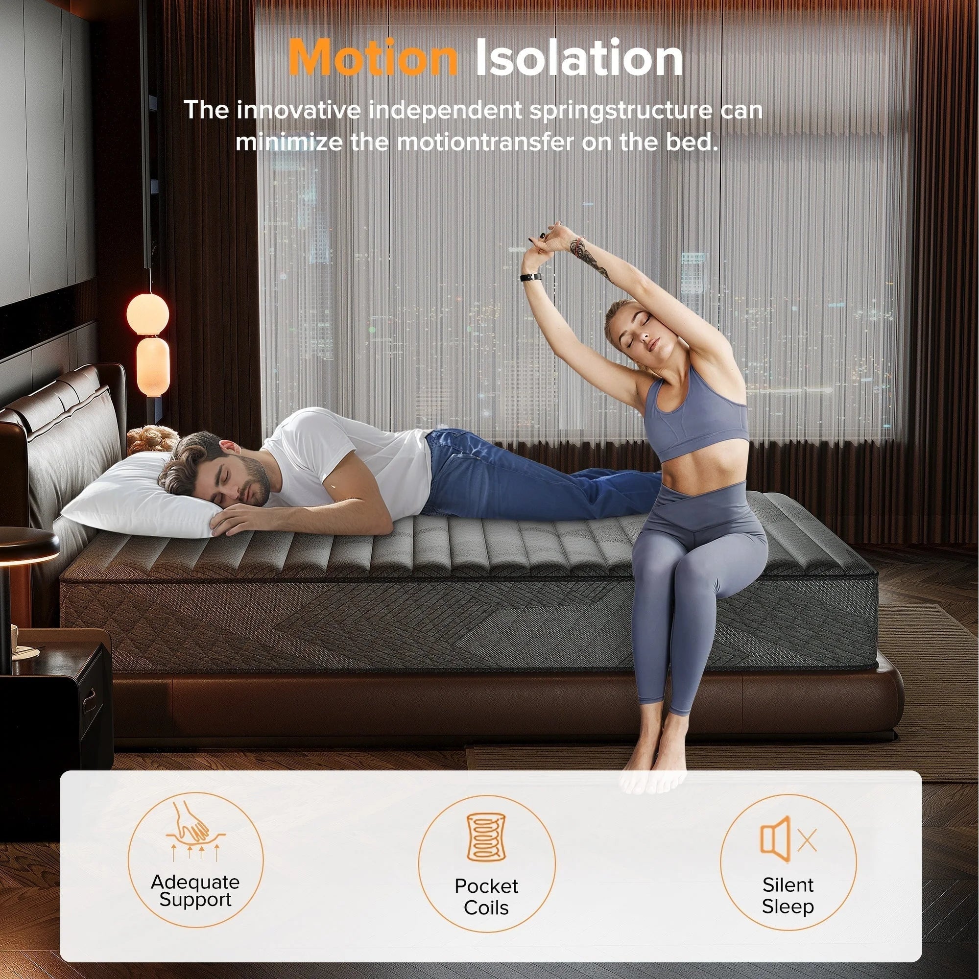 SweDrea Matelas hybride en mousse à mémoire de forme moelleux 8/12 po. respirant et rafraîchissant avec CertiPUR-US, SGS et OEKO-TEX