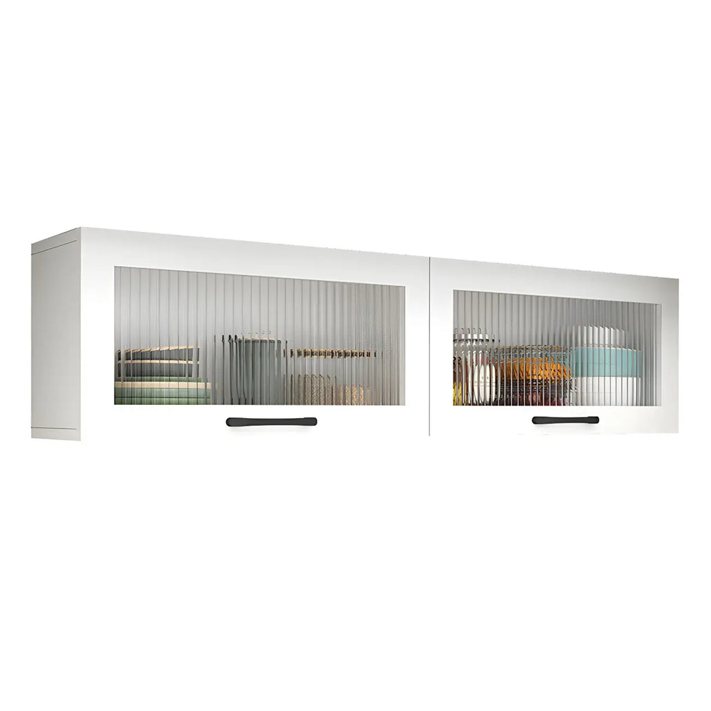 Vaisseliers de cuisine blancs en bois à fixation murale