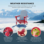 Chaise Adirondack pliante de patio d'extérieur tout temps résistante à la décoloration Polytrends Laguna