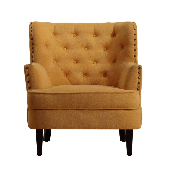 Fauteuil d'appoint capitonné à oreilles large de 76 cm en velours/lin Mignon de Moser Bay