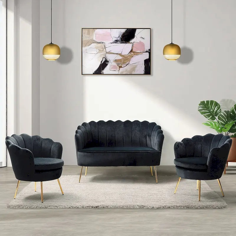 Ensemble de salon 3 pièces Xabier 132 cm par HULALA HOME