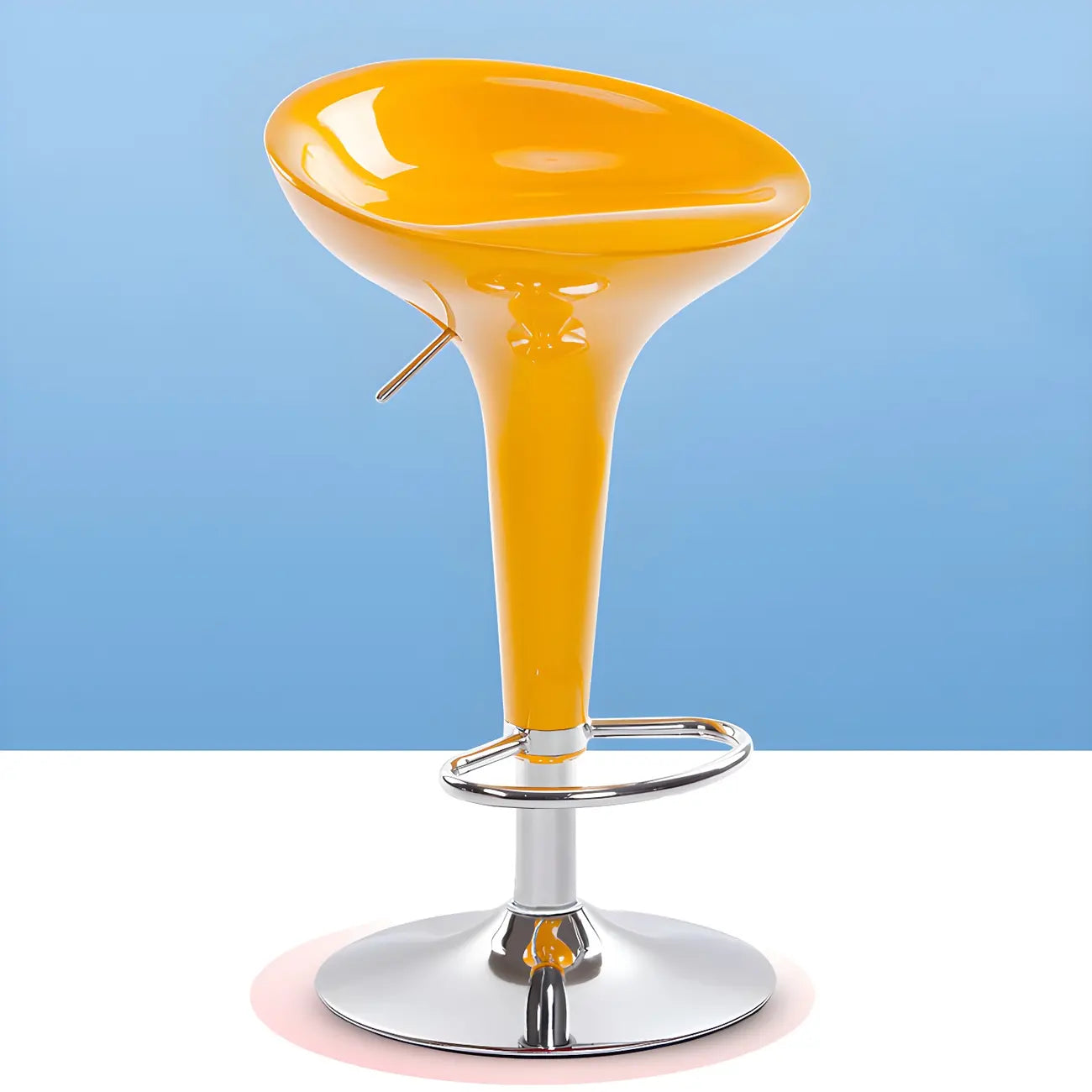 Tabouret de bar pivotant en plastique chromé, réglable en hauteur