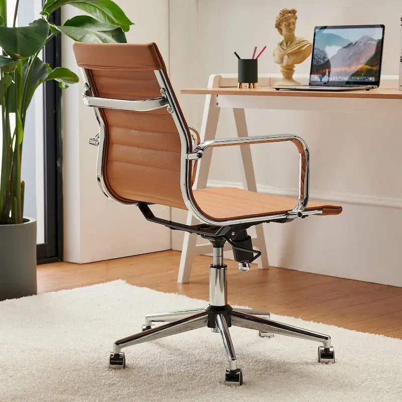 LUXMOD Chaise de Bureau à Domicile Côtelée Fauteuil de Bureau