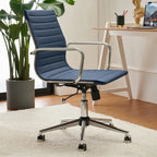 LUXMOD Chaise de Bureau à Domicile Côtelée Fauteuil de Bureau