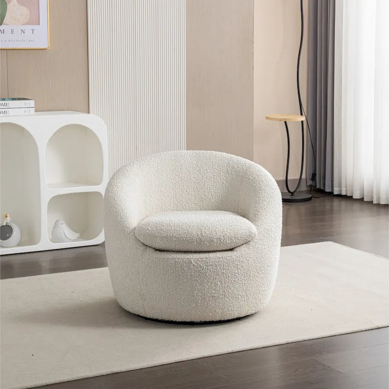 Fauteuil pivotant - Rotation à 360° - Tissu bouclé