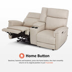 Canapé inclinable électrique biplace MCombo 60.2 avec massage et double chauffage, appuie-tête réglable, ports USB et USB-C, en tissu