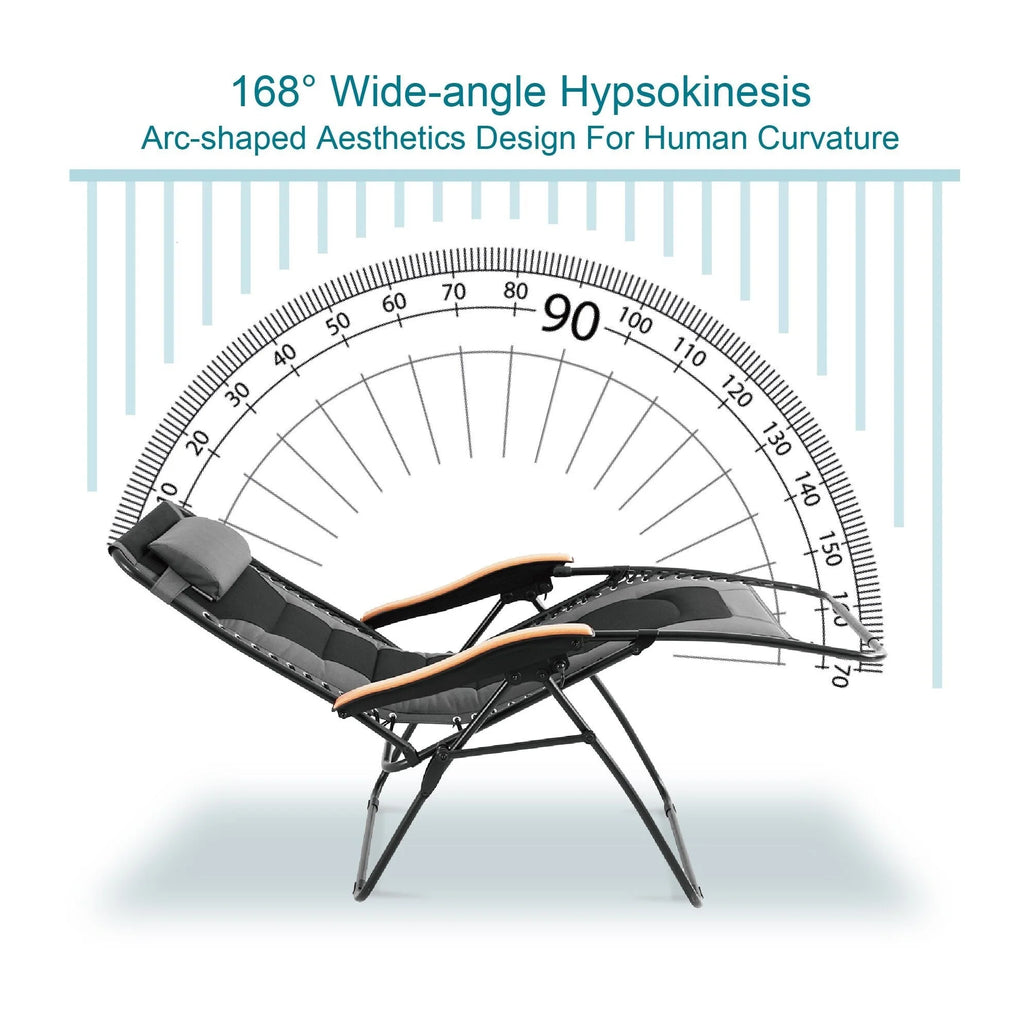 Fauteuil de relaxation zéro gravité XL surdimensionné et rembourré, avec accoudoirs plus larges, inclinable et porte-gobelet - N/A